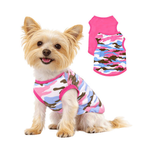 Modern "Camo-Cool" 2-Pack Dog Shirts – Soft & Breathable Summer Puppy Clothes