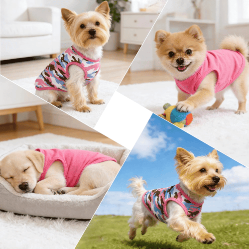 Modern "Camo-Cool" 2-Pack Dog Shirts – Soft & Breathable Summer Puppy Clothes