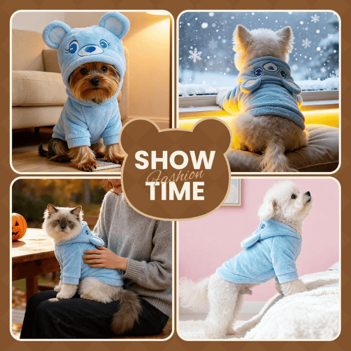 Modern "Bear-Hug" Dog Hoodie – Premium Plush Fleece Winter Sweater