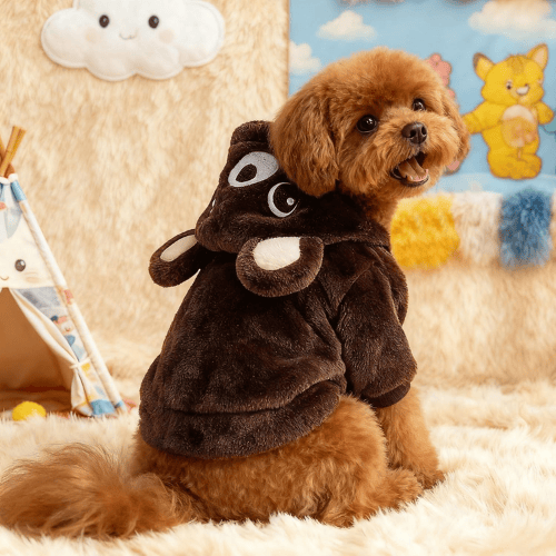 Modern "Bear-Hug" Dog Hoodie – Premium Plush Fleece Winter Sweater