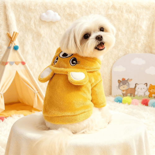 Modern "Bear-Hug" Dog Hoodie – Premium Plush Fleece Winter Sweater