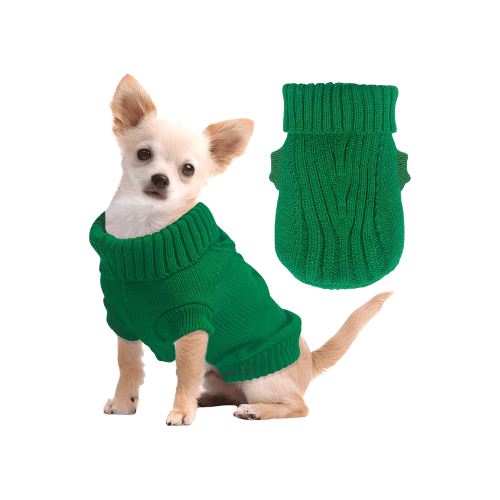 Modern "Urban Knit" Dog Turtleneck – Thick Winter Pullover Sweater