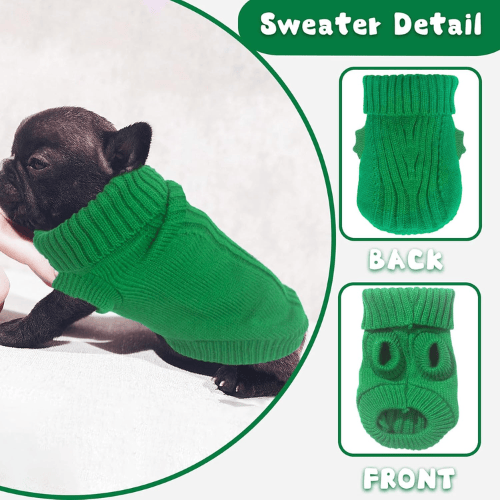 Modern "Urban Knit" Dog Turtleneck – Thick Winter Pullover Sweater