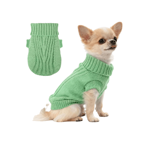 Modern "Urban Knit" Dog Turtleneck – Thick Winter Pullover Sweater