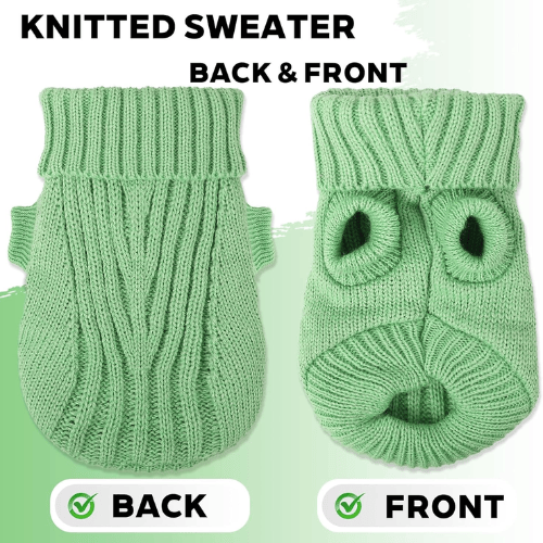 Modern "Urban Knit" Dog Turtleneck – Thick Winter Pullover Sweater