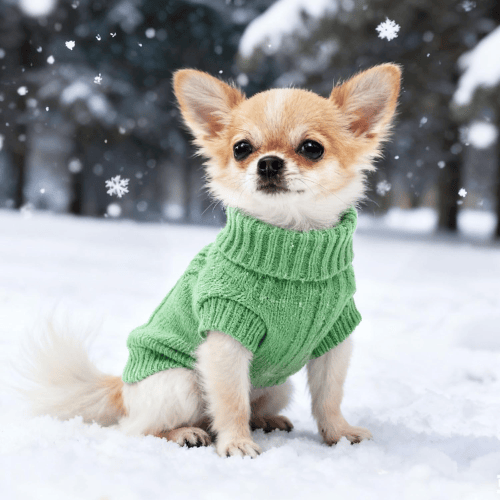 Modern "Urban Knit" Dog Turtleneck – Thick Winter Pullover Sweater
