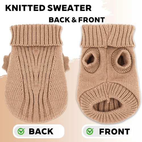 Modern "Urban Knit" Dog Turtleneck – Thick Winter Pullover Sweater