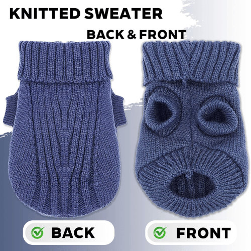 Modern "Urban Knit" Dog Turtleneck – Thick Winter Pullover Sweater