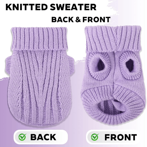 Modern "Urban Knit" Dog Turtleneck – Thick Winter Pullover Sweater