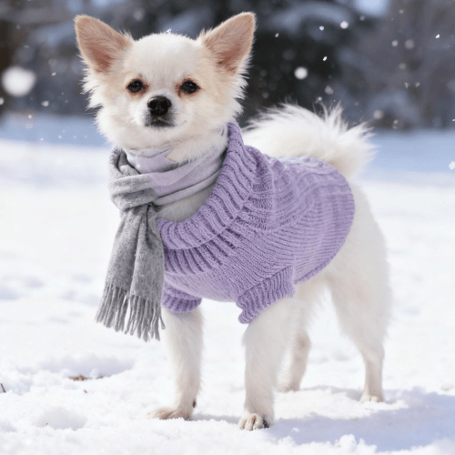 Modern "Urban Knit" Dog Turtleneck – Thick Winter Pullover Sweater