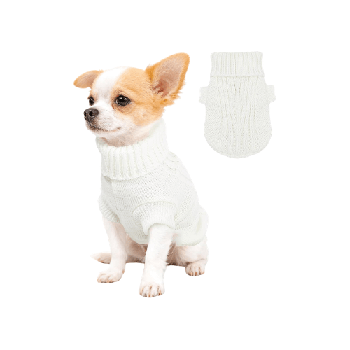 Modern "Urban Knit" Dog Turtleneck – Thick Winter Pullover Sweater