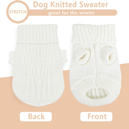 Modern "Urban Knit" Dog Turtleneck – Thick Winter Pullover Sweater