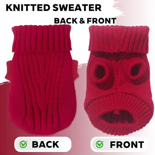 Modern "Urban Knit" Dog Turtleneck – Thick Winter Pullover Sweater