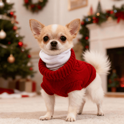 Modern "Urban Knit" Dog Turtleneck – Thick Winter Pullover Sweater