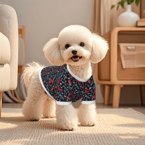 Modern "Vivid-Edge" Pet T-Shirt – Stylized Graphic Cotton Pullover