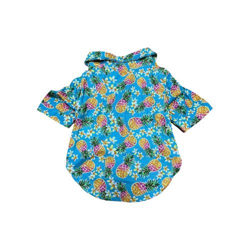 Modern "Island Breeze" Hawaiian Dog Shirt – Colorful Coconut Tree Summer Camp Clothes