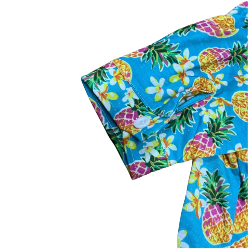 Modern "Island Breeze" Hawaiian Dog Shirt – Colorful Coconut Tree Summer Camp Clothes