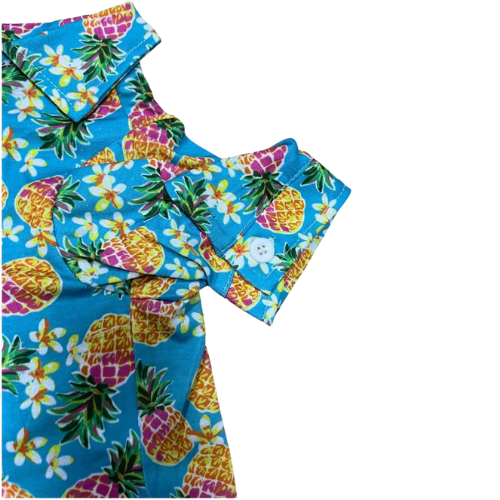 Modern "Island Breeze" Hawaiian Dog Shirt – Colorful Coconut Tree Summer Camp Clothes