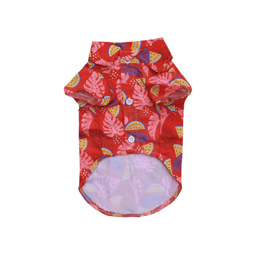 Modern "Island Breeze" Hawaiian Dog Shirt – Colorful Coconut Tree Summer Camp Clothes