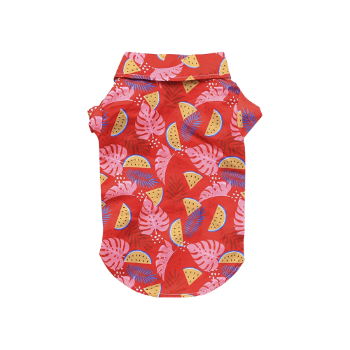 Modern "Island Breeze" Hawaiian Dog Shirt – Colorful Coconut Tree Summer Camp Clothes