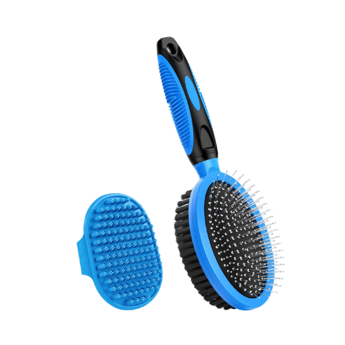 Modern "Glow-Coat" 2-Piece Grooming Set – Double-Sided Deshedding Brush