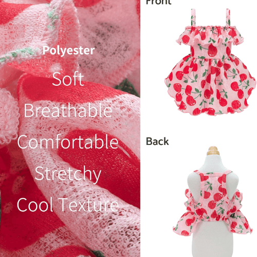 Modern "Patriotic Bloom" Pet Sundress – Ruffled Hawaiian Smiley Flower Dress