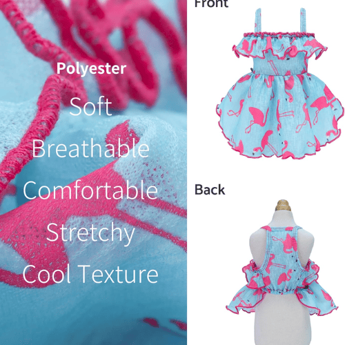 Modern "Patriotic Bloom" Pet Sundress – Ruffled Hawaiian Smiley Flower Dress