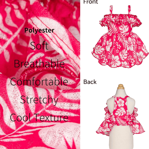 Modern "Patriotic Bloom" Pet Sundress – Ruffled Hawaiian Smiley Flower Dress