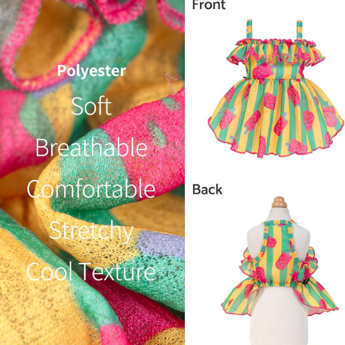 Modern "Patriotic Bloom" Pet Sundress – Ruffled Hawaiian Smiley Flower Dress