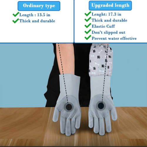Multi-Purpose Silicone Pet Grooming & Bathing Gloves