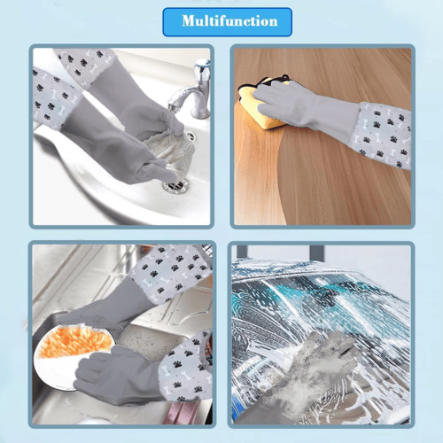 Multi-Purpose Silicone Pet Grooming & Bathing Gloves