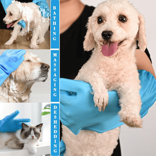 Multi-Purpose Silicone Pet Grooming & Bathing Gloves